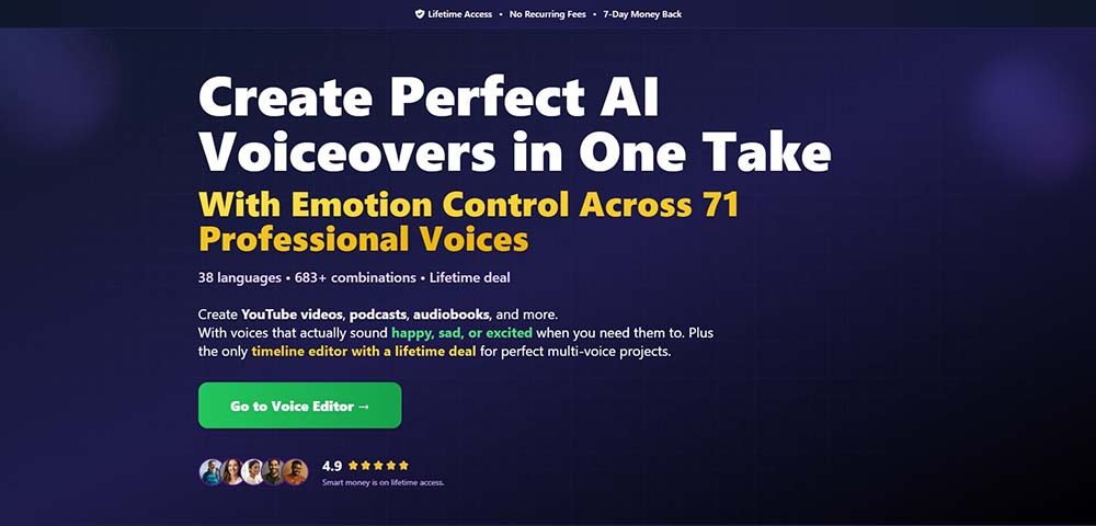 AI-Voices-for-Creators-Marketers-Businesses-VoiceWave-ai homepage
