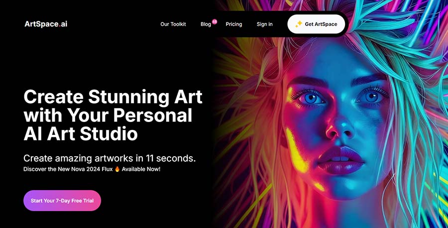 Artspace AI review by Alex Tucker AI art generator homepage
