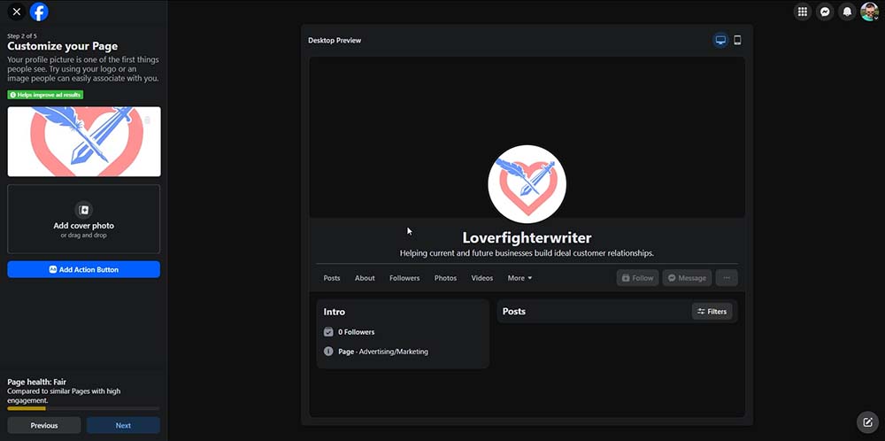 How to Create a Facebook Business Page Step-by-Step Tutorial add profile picture