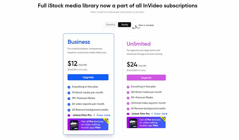Invideo Pricing Plans