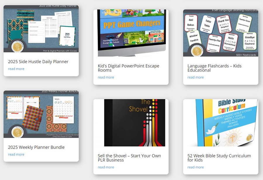PLRplanners product samples