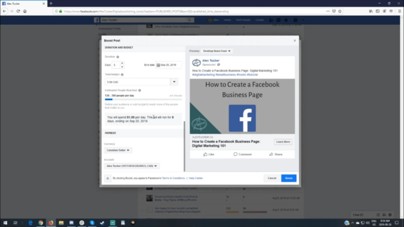 budgeting a boosted post