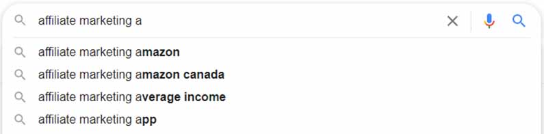 google autosuggest affiliate marketing