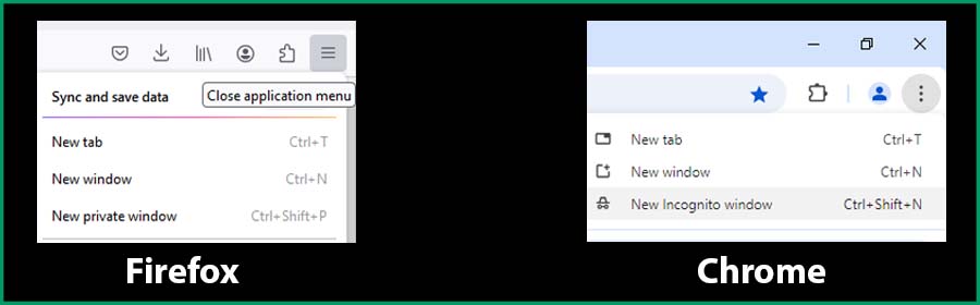 how to open a private or incognito browser window