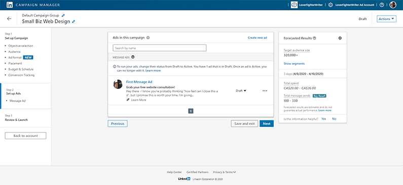 linkedin ads summary