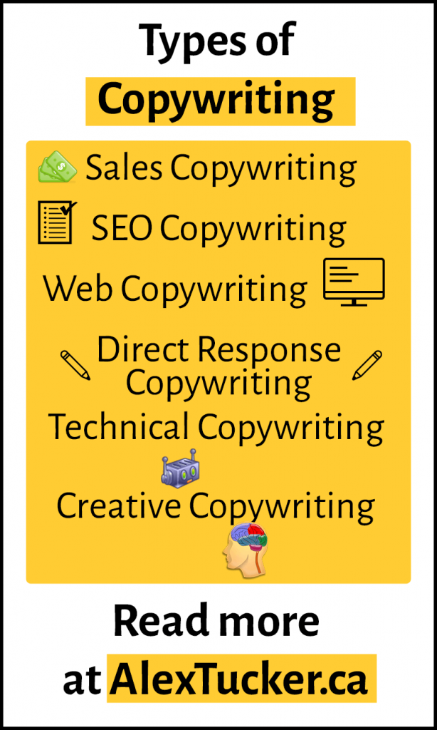 types of copywriting infographic